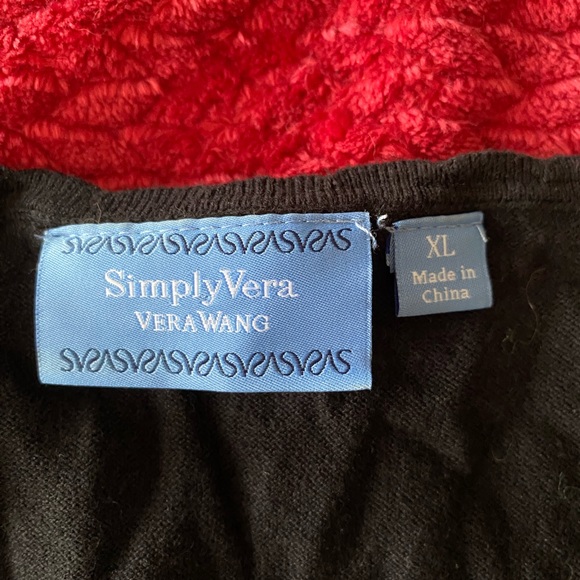 Simply Vera Vera Wang black sweater knit dress mid length Women’s size XL - Picture 5 of 10